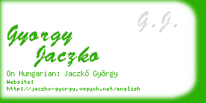 gyorgy jaczko business card