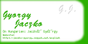 gyorgy jaczko business card